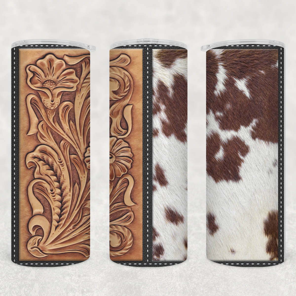 Custom Tooled Leather Tumbler Cup Sleeve (30oz)