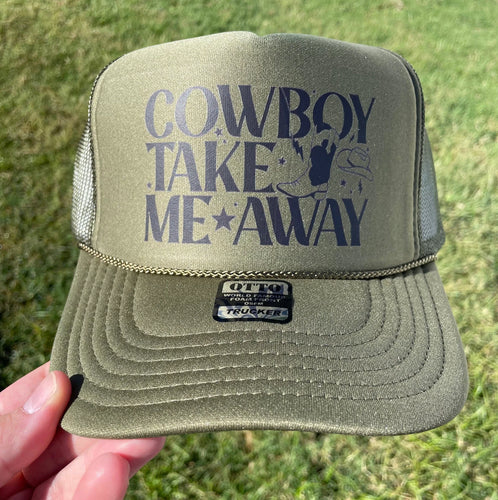 Cowboy Take Me Away Hat DTF Transfer