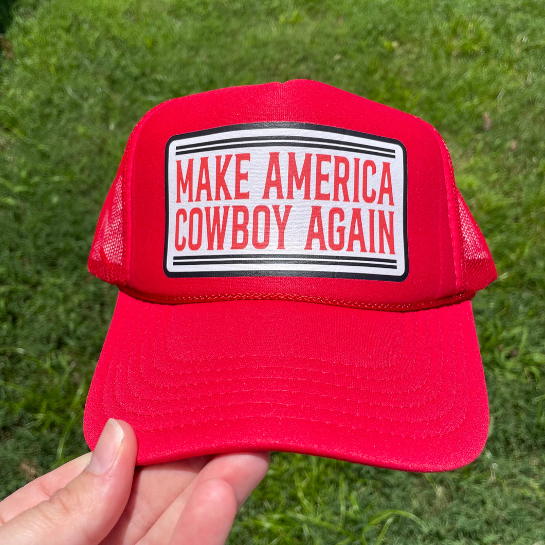 Make America Cowboy Again Hat DTF Transfer