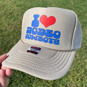 I Heart Rodeo Cowboys - Western Foam Trucker Hat