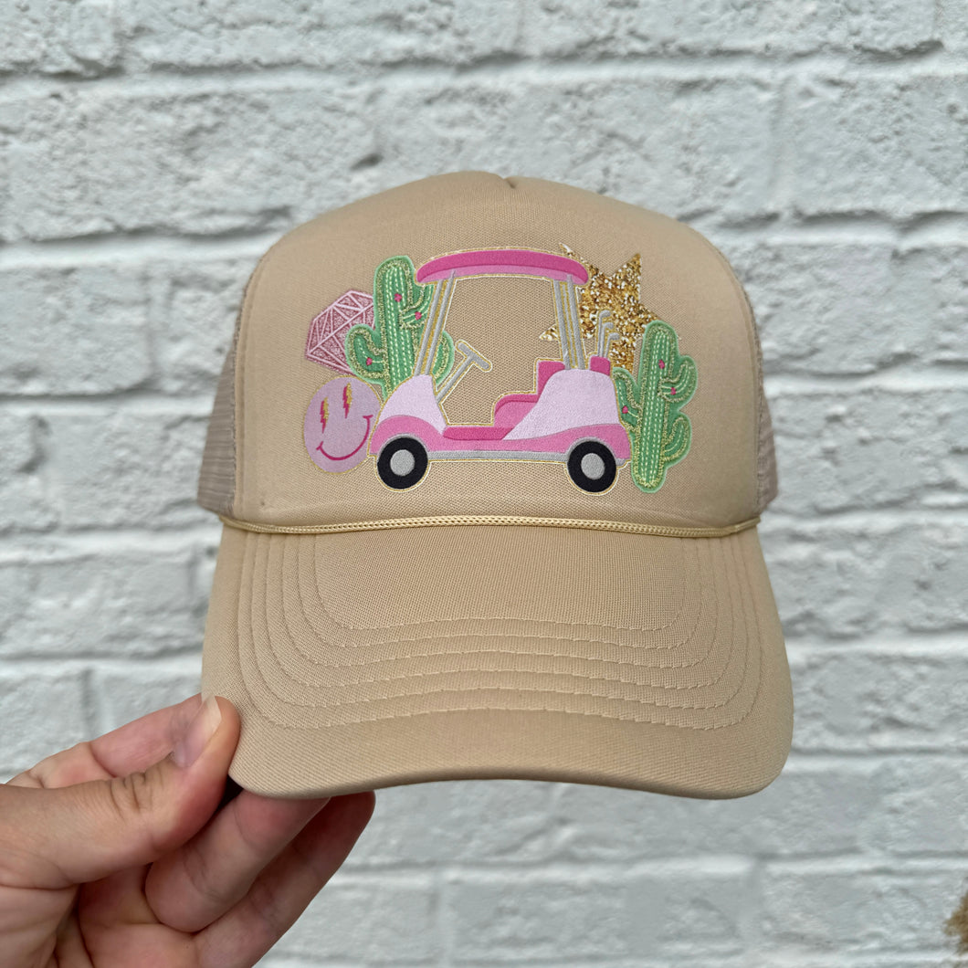 Golf Cart Cactus - Western Foam Trucker Hat