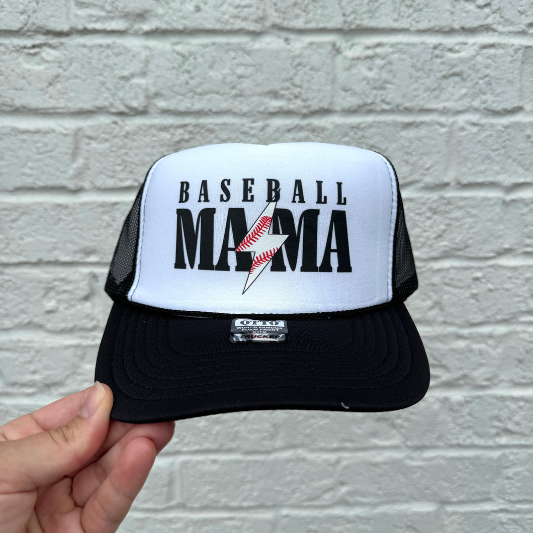 Baseball Mama Bolt Hat DTF Transfer