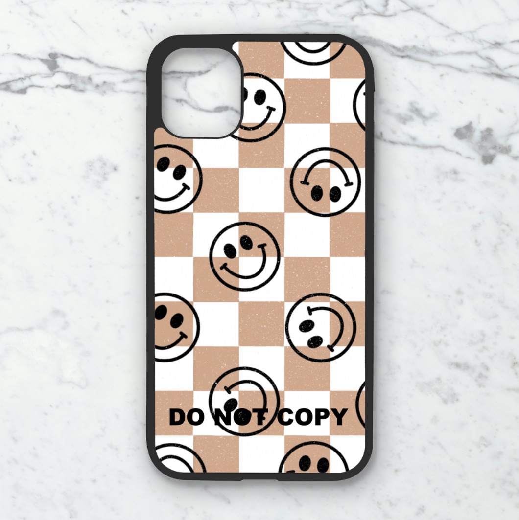 Checker Smiley Phone Case **MADE TO ORDER**