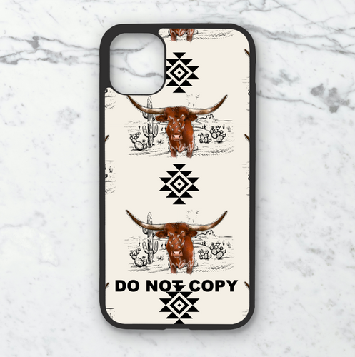 Aztec Cow Phone Case **MADE TO ORDER**