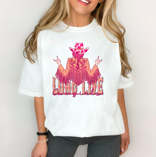 Long Live Cowgirls Pink Fringe Shirt Or Sweatshirt