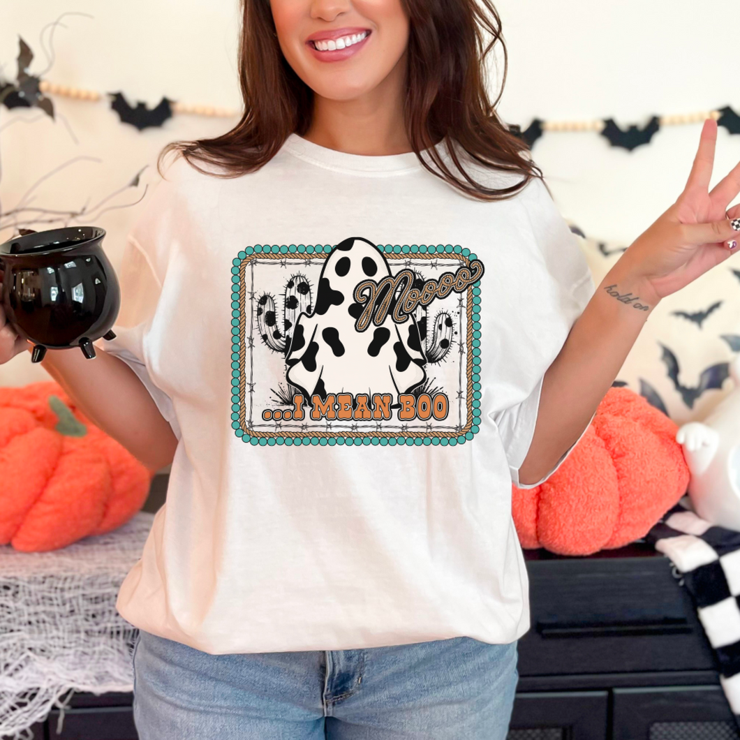 Moo I Mean Boo Halloween Shirt