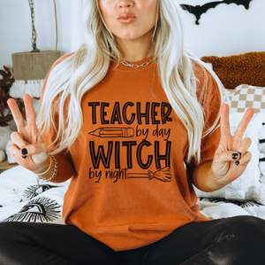 Teacher By Day Witch By Night Halloween Shirt