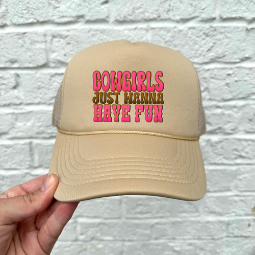 Cowgirls Just Wanna Have Fun Hat DTF Transfer