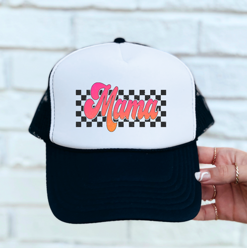 Mama Checker Colorful Hat DTF Transfer