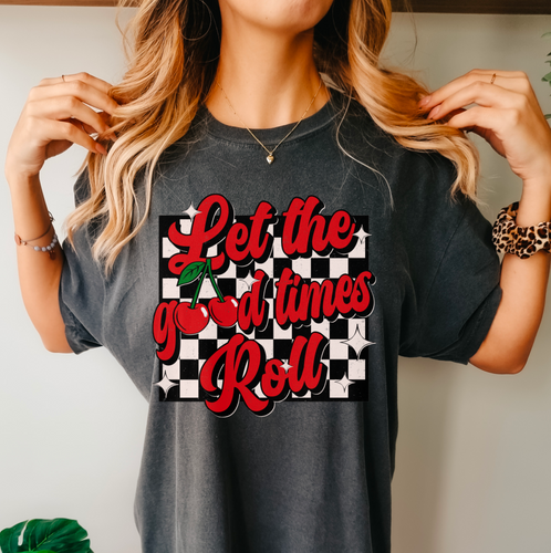 Let The Good Times Roll Cherry Checker Shirt