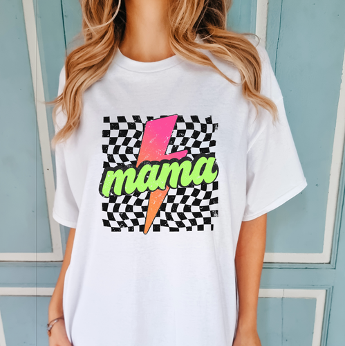 Mama Lightning Bolt Checker Shirt