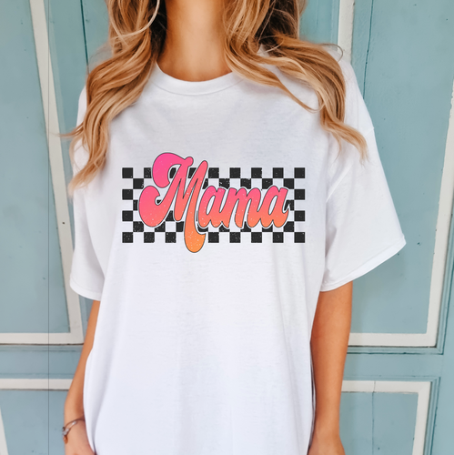 Mama Gradient Pink Checker Shirt