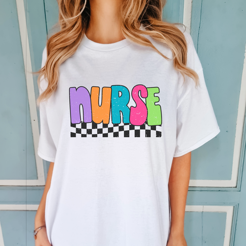 Colorful Nurse Checker DTF Transfer