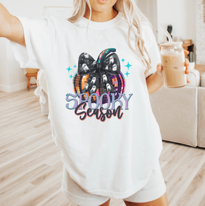 Spooky Season Bow Pumpkin Fall Halloween Shirt