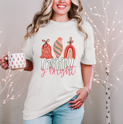 Merry & Bright Vintage Christmas DTF Transfer