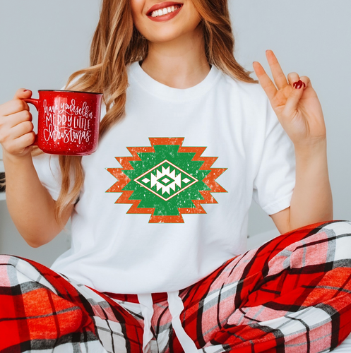 Aztec Red & Green Christmas Shirt