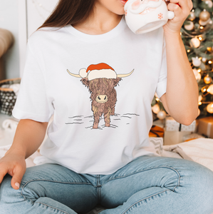 Highland Cow Santa Christmas DTF Transfer