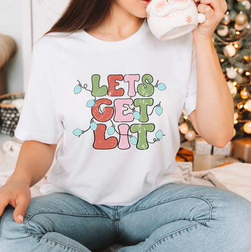 Let's Get Lit Christmas Lights Shirt