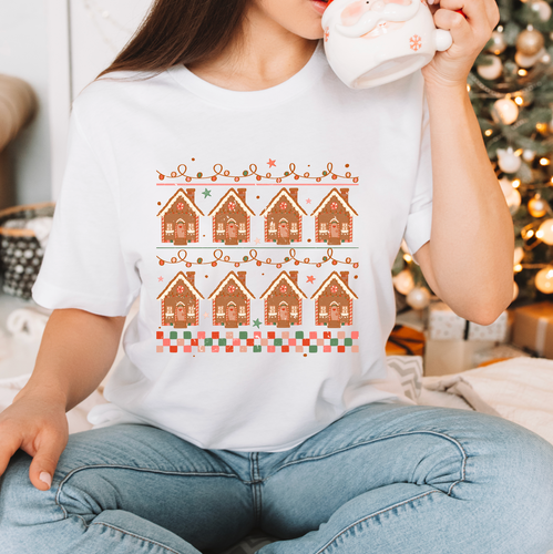 Gingerbread House Vintage Sweater Christmas Shirt