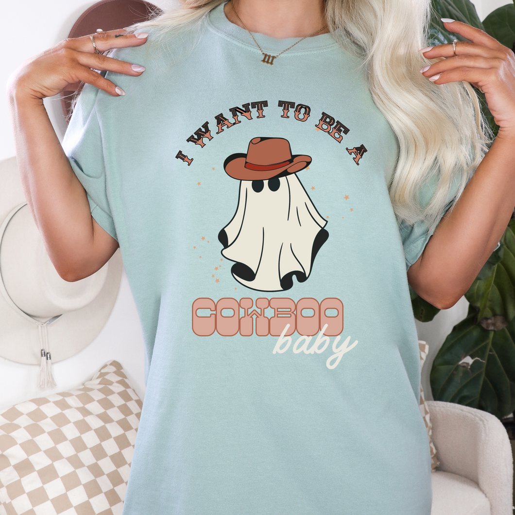 I Want To Be A Cowboo Baby Halloween Shirt