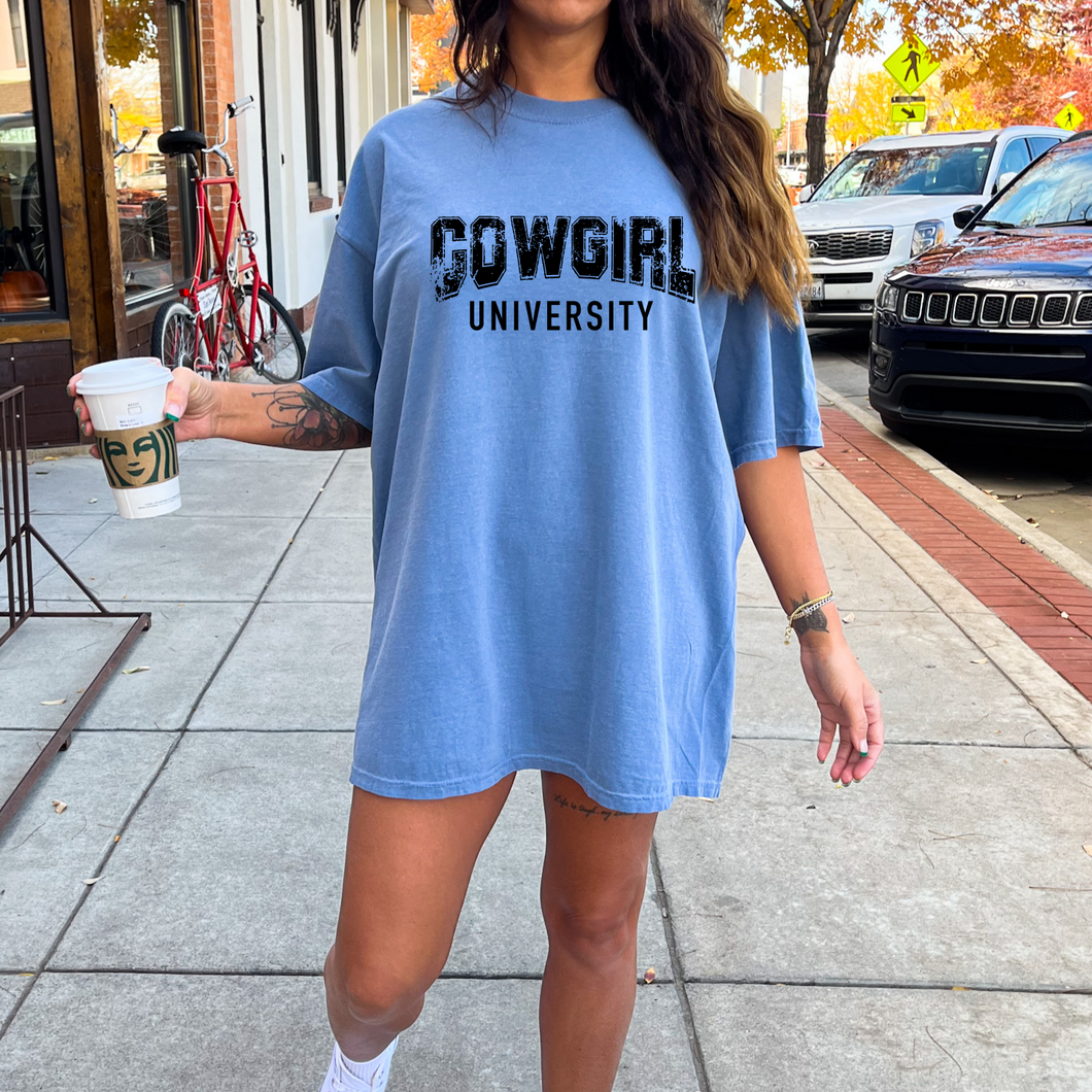 Cowgirl University Western Comfort Colors Shirt - Western Boutique Style