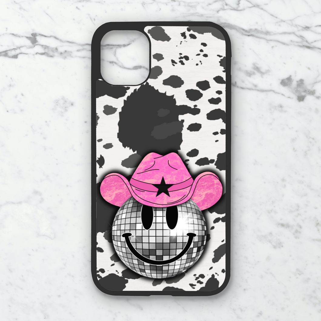 Disco Cow Smiley Phone Case **MADE TO ORDER**
