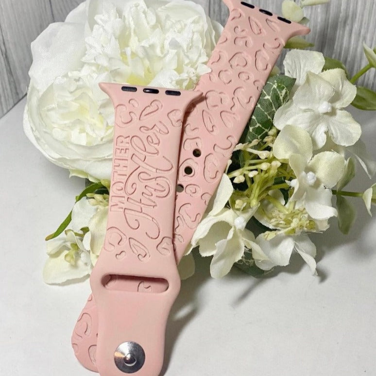 Custom laser engraved Apple watch band with 