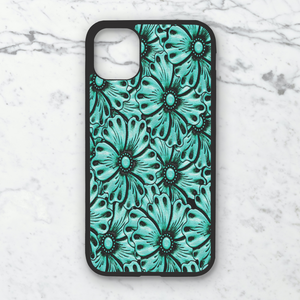 Turquoise Tooled Phone Case **MADE TO ORDER**